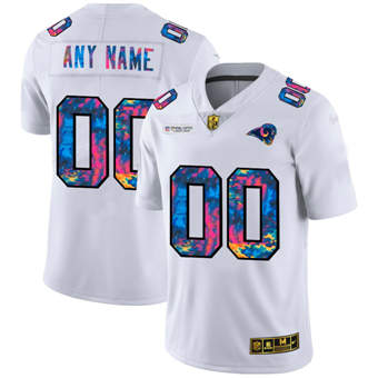Men's Los Angeles Rams Customized 2020 White Crucial Catch Limited Stitched NFL Jersey (Check description if you want Women or Youth size)
